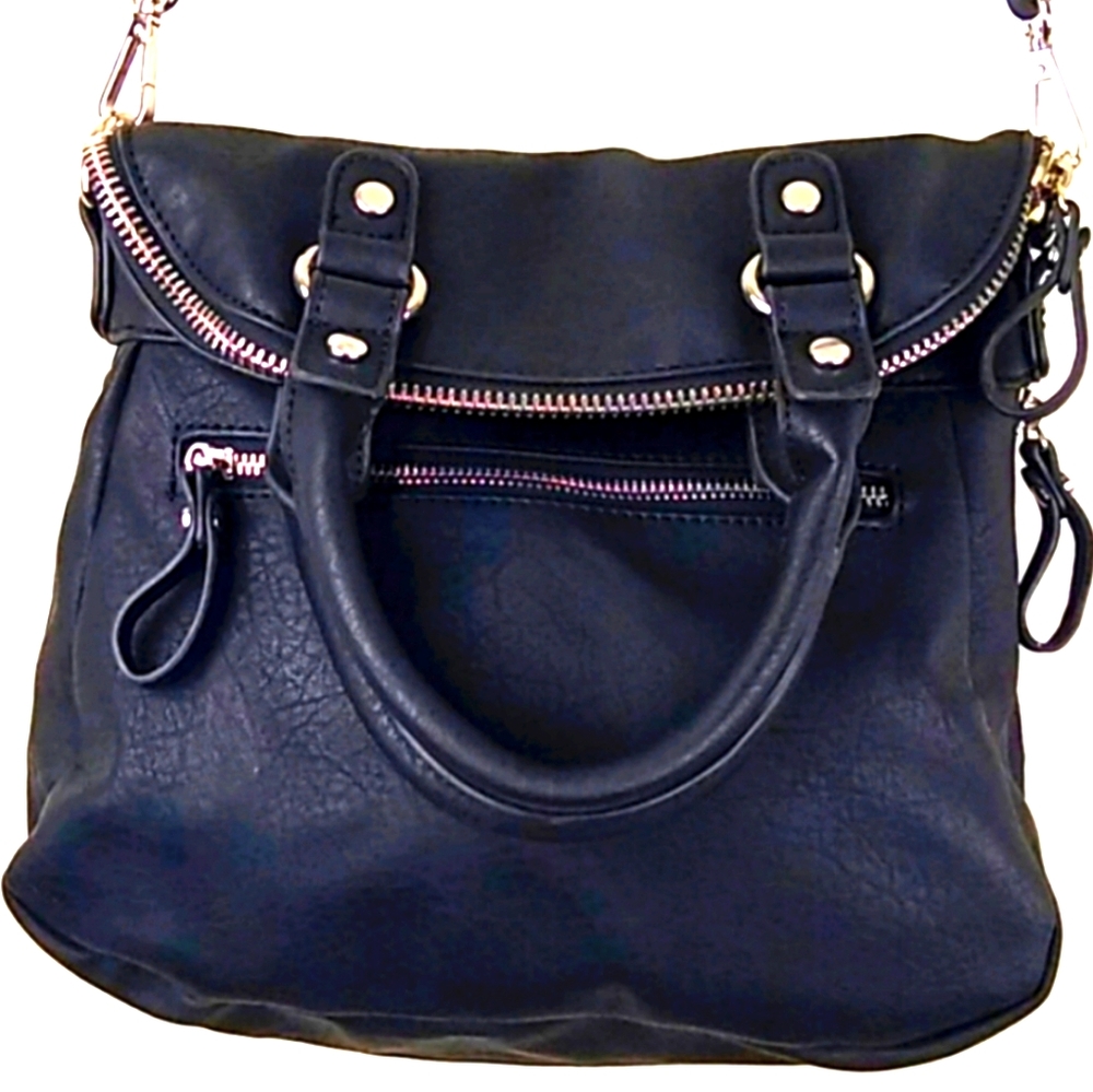 🛍Urban🛍Expressions™️ Black Faux Leather Satchel Crosbody